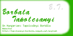 borbala tapolcsanyi business card