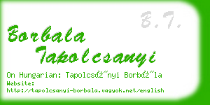 borbala tapolcsanyi business card